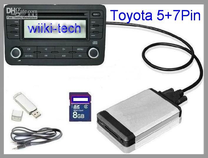 прокат digital music changer/mp3-плеер автомобиля/DMC mp3 интерфейс нет FM шумной USB AUX SD forToyota 5+7Pin