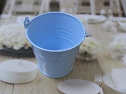 Free Shipping,30pcs/lot- Blue Tin Pails wedding favors,Wedding favors, mini pails,tin candy box favors, great party decoration