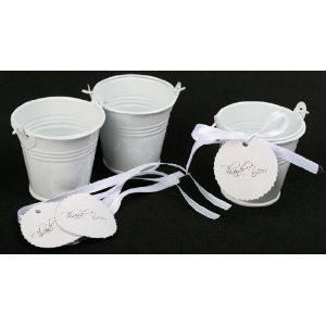 lotwhiteミニバケツの好意butins wedding favors tin pailstinキャンディボックスfavors tins8228364