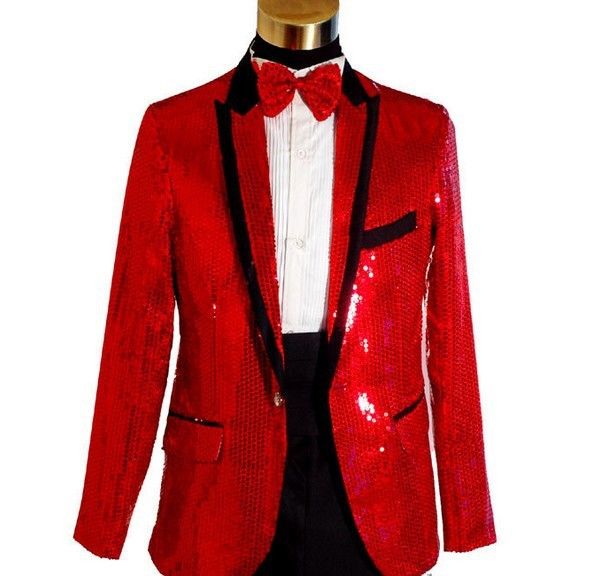 Multicolor Men's Suit Glittering Paillette Stage Clothing Singer Or ...