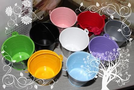 100st Gratis Frakt Mycket söta Mini Tin Pails Bröllop Favoriter, Baby Shower, Mini Pails, Tenn Candy Box, Presentpaket,