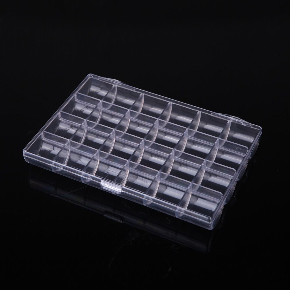 NEW Nail art tools 24 Slots Clear Plastic Tools Boxes Storage Box Jewelry Case Container Jewelry Packaging and Display