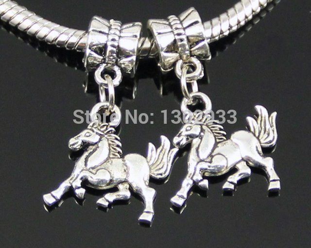 Wholesale-Wholesale 50 pcs /Lot Mix butterfly heart horse cross Vintage Silver Dangle Charms Jewelry DIY Findings Fit European Bracelet