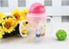 Partihandel-Ny hållbar Baby Kidsstrow Cup Drinking Bottle Sippy Cups Med Handtag Söt Design # 60454