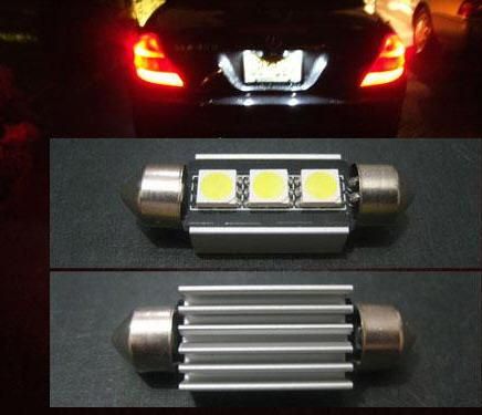 DC12V 36 39 42mm med hot-handfat 3 SMD 5050 bil Auto Light Lampor LED-licensplatta LED Festoon Canbus