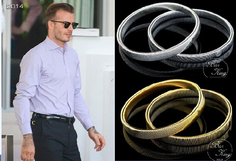 New Fashion Beckham Men's Sleeve Garters Elastic Metal Armbands