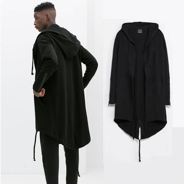 

Original design 2015 New Fashion men' coat Hooded dovetail cardigan men hood black cloak outerwear oversize -XXL
