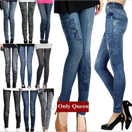

2015 new women thin Ladies wild snow Denim jeans Leggings pencil pants nine Skinny Leggings autumn winter warm free shipping