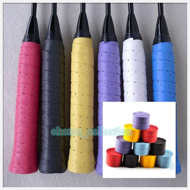 Wholesale-High Quality Multi-Color Retail 1pc Tennis Badminton Fishing Rods Anti-slip Racket Handle Tape Overgrip Badminton Over Grip PU