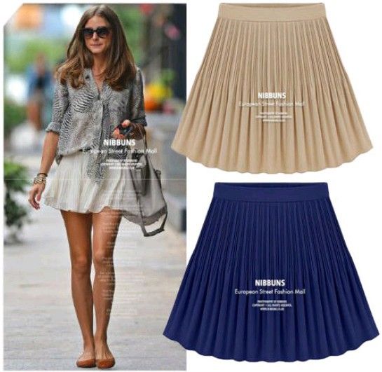 2015 nouvelle vente chaude dame plissée en mousseline de soie taille haute mini jupe double couche plis jupes en mousseline de soie solide casual