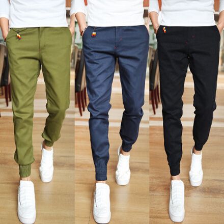Wholesale- Jogger Fashion Fit Mens Casual Pants New Design Business Trousers High Quality Cotton Pants Free Shipping