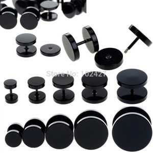 Hurtownie-15PC Czarny Fałszywy Ear Plug Stud Noszech Ucha Tunel Kolczyk Piercing Biżuteria Ze Stali Nierdzewnej 6-14mm