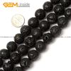 Atacado-lava grânulos de rocha de moda redondo preto selecelable tamanho 4-20mm, grânulos de pedra natural para jóias fazendo bracelete diy frete grátis