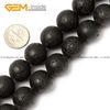 Venta al por mayor-Lava Rock Beads Fashion Redondo Negro Negro Tamaño 4-20mm, Cuentas de piedra natural para la joyería Fabricación de bricolaje Envío gratis