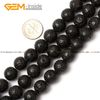 Hurtownie-Lava Rock Koraliki Moda Round Black Selectable Rozmiar 4-20mm, Kamień Naturalny Kamień Koraliki Do Biżuterii Dokonywanie DIY Bransoletka Darmowa Wysyłka