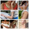 Atacado-1 pc flash metálico tatuagem à prova d 'água ouro prata mulheres moda henna ys-51 pavão design de pena temporário tatuagem vara paster