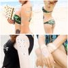 Wholesale-1PC Flash Metallic Waterproof Tattoo Gold Silver Women Fashion Henna YS-51 Peacock Feather Design Temporary Tattoo Stick Paster