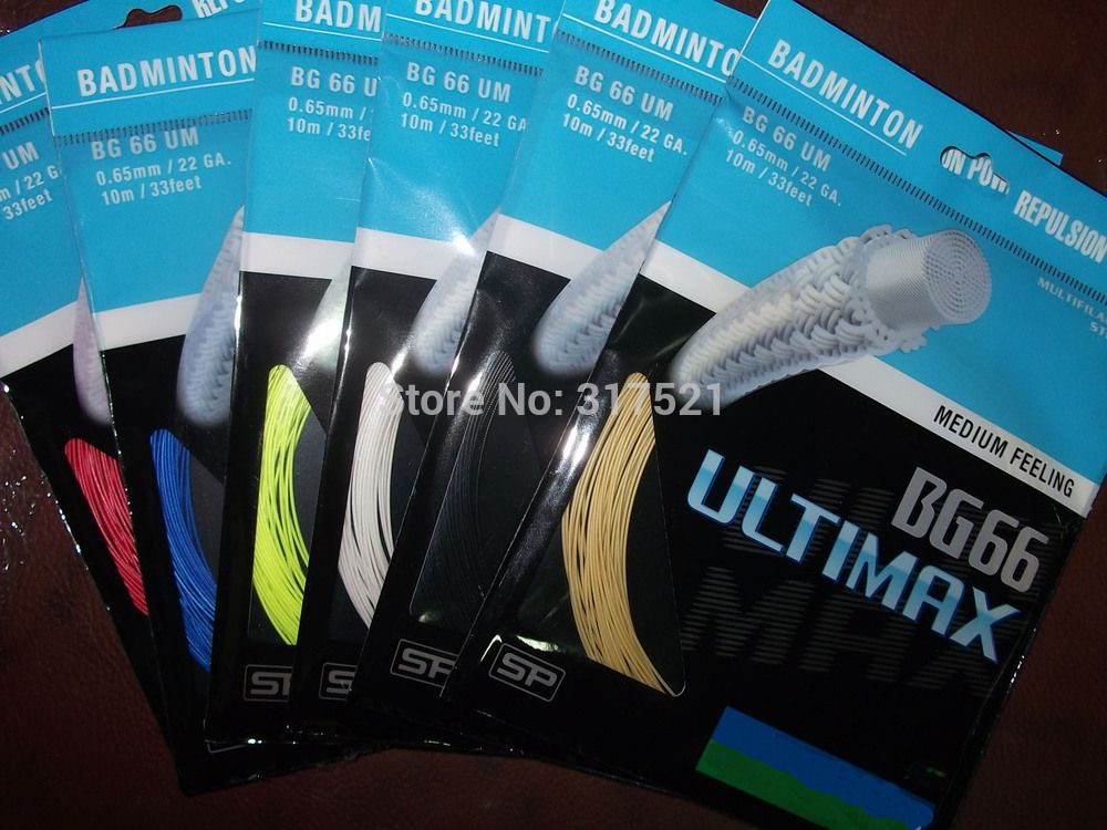 Hurtownie-badminton ciąg BG66 Ultimax Nylon Mix Colors 5 sztuk / partia Darmowa Wysyłka