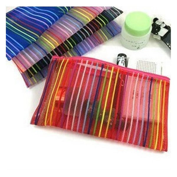 

Wholesale-Travel Cosmetic Bag Purse Organizer Makeup Pouch Toiletry Box Pen Pencil Case