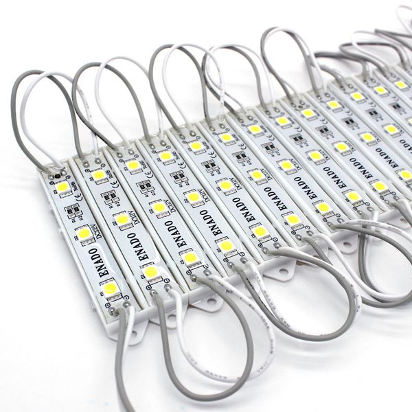 

Wholesale-100pcs 5050 3 LED Modules White/ Pure White 6000K Waterproof IP65 DC12V for high brightness led channel letter