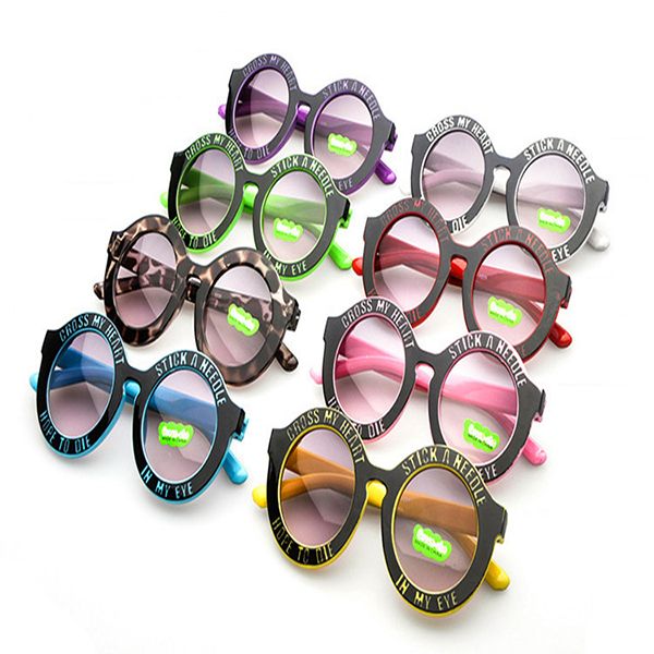 

Wholesale-Retro Top Fashion Toddlers Kids Plastic Frame Sunglasses Boys Girls Round Shades Eyewear Goggles Vintage Children Sunglasses