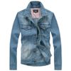 Partihandel-Hot Sale British Style Mens Denim Jacket Mode Jeans Coat Outwear Size M-XXL