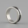 Wholesale-Hot New Strong Magnetic Magic Ring color Silver+Black Finger Magician Trick Props Tool Inner Dia 20mm Size L