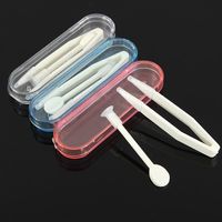 Wholesale Easy Carry Contact Lens Inserter Remover Soft Tip Tweezer Combine Stick Tool Case Holder Container Travel Kit X cm