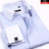 Wholesale-New 2015 High quality Mens Shirts Designer  Fashion Business Casual Dress Shirt with french cufflinks Free Shipping XXXXL