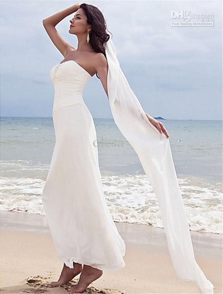 Discount 2019 Cheap Beach  Wedding  Dresses  Simple Elegant  