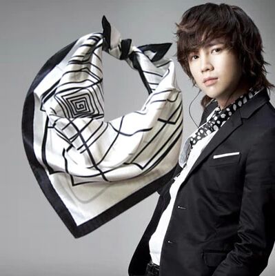 Wholesale-53*53cm Men Women White Black 100% Pure Mulberry Square Silk Scarf Headband Bag Wrap  Vintage Small Silk Scarf