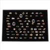 Biżuteria Organizator Ring Display Tray Black Velvet Pad Pole 100 Slot Wkładki Uchwyt Case Pierścień Storage Ear Pin Display Box Organizer Earing
