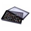 Smyckesorganisatör Ring Display MAKT Black Velvet Pad Box 100 Slot Insert Holder Case Ring Storage Ear Pin Display Box Organizer EA2666