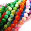 Wholesale-6mm 8mm 10mm Mix Color Round Shape Chunky Chic Loose Glass Crackle Beads for Jewelry Charms Spacer Beads HB439