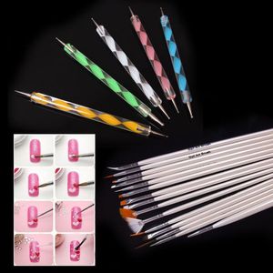 All'ingrosso-Design Pittura Dotting Detailing Nail Art Pen Brushs Bundle Tool Kit Set Nail Brush 20pcs / Set Strumenti per lo styling delle unghie