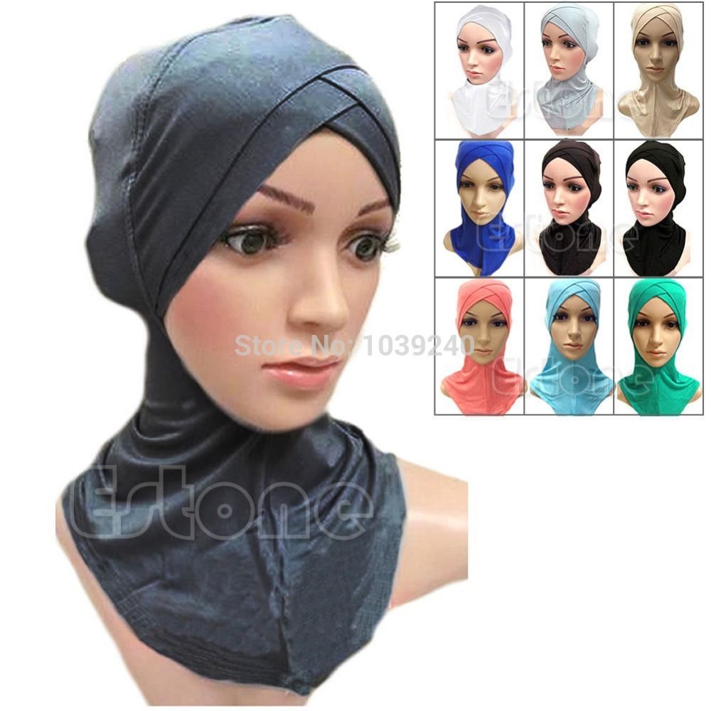Wholesale E74 Women Muslim Cotton Full Cover Inner Hijab Caps Islamic Underscarf Colors Islamic