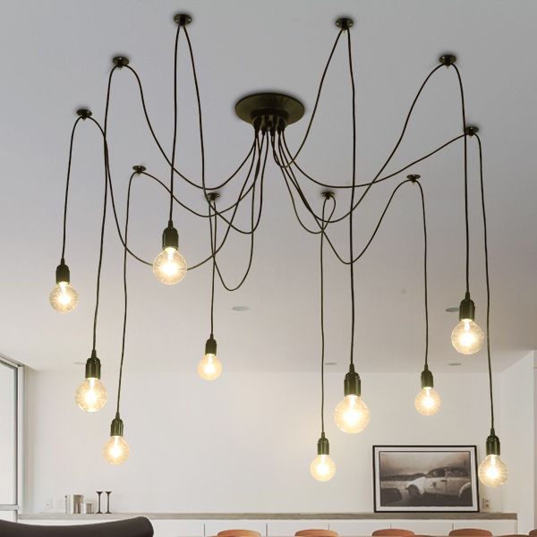 Whole Loft Black Spider Pendant Lights Adjule Vintage Whole Loft Black Spider Pendant Lights Adjule Vintage Lamps Ceiling Lamp Fixture Luminaria Edison Light Abajur Kitchen