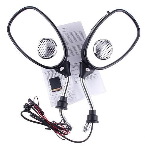 vente en gros-Hot miroir MP3 moto électrique rétroviseur MP3 FM haut-parleur