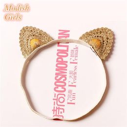 Free Shipping 20pcs/lot Cute Cat Ears Design Baby Lace Headbands Princess Hairbands Baby Girls Headbands Animals Ears Shape Lovely Headbands