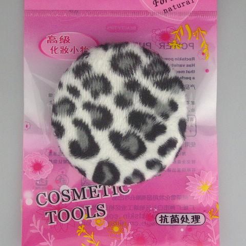 30 pezzi / lotto Soffio di polvere in leopardo bianco e nero in soffio a forma di faccia e corpo in polvere 85mm