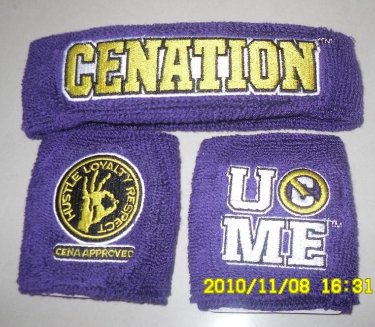 2019 WWE RAW John Cena Purple Cenatio Sweatband / Wristband Aftershock