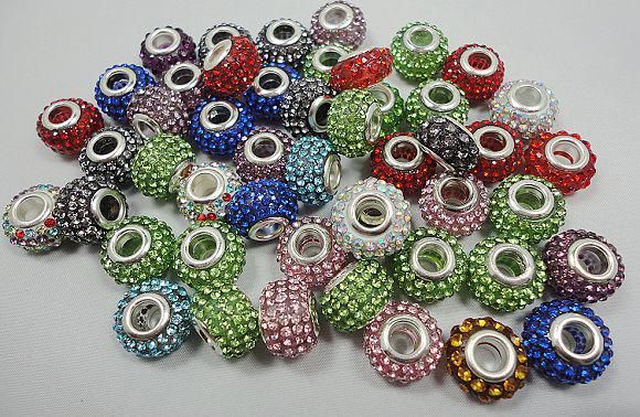 Perles de Murano en cristal coloré de style européen en argent 925 ajustent des bracelets Bracelets BCB005, peuvent mélanger la couleur