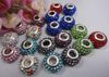 European style 925 Silver Colourful Crystal Murano Beads fit charms Bracelets BCB005,can mix colour