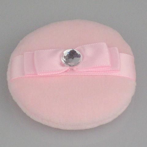 Houppette pour le visage et le corps Importations de bouffée de poudre rose de type ruban de coton 30 pièces / sac 60mm