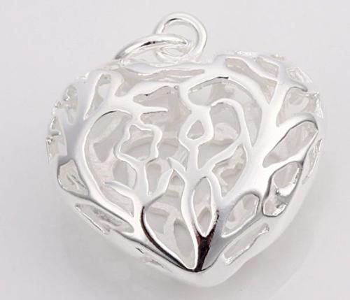 Accessori di moda 925 pendenti di collana cuore d'argento cavità vestono collane JOS011