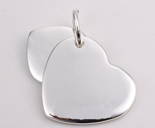 Fashion jewelry 925 Silver Necklace pendants Double hearts fit charms necklace JOS022