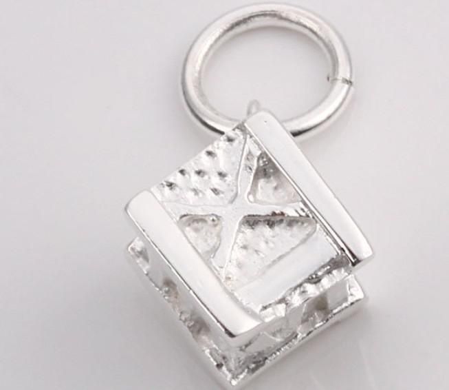 joyería de moda 925 colgantes del collar de plata corazones dobles encajan los encantos del collar JOS022