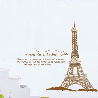 Eiffel Tower Wall Quote Decal Sticker Home Decoration Wallpaper Art Mural Decor Living Room Bedroom Painting Paper Sticker Walls Stickers White Tree