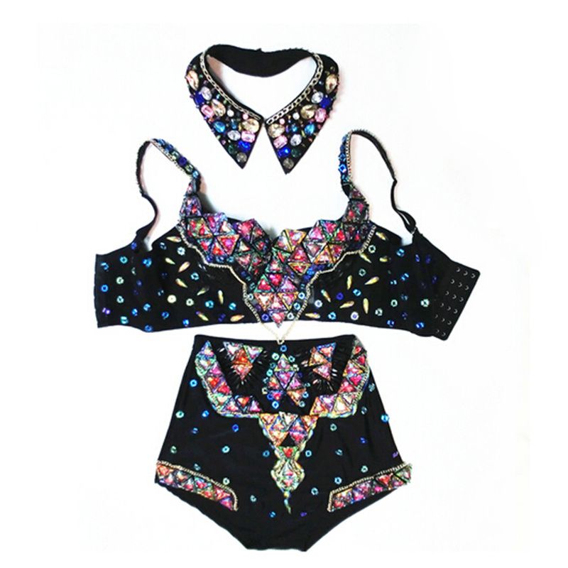 2019 Carnival Fashion Stage Wear Two Piece Singer Dance Clothing With