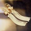 Women's 18k real yellow gold filled dangle earrings